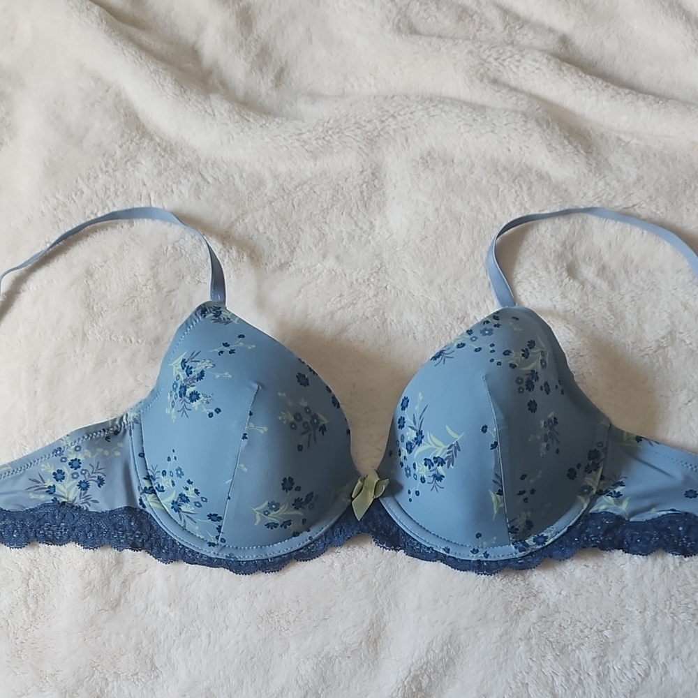 Adore Me Blue Lace T-Shirt Bra